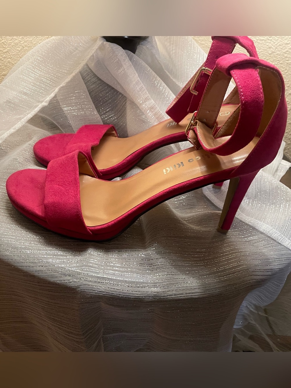 Women's Fuchsia Ankle-Strap Heels